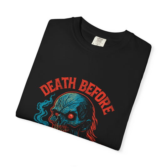 Death Before Decaf Skeleton T-Shirt