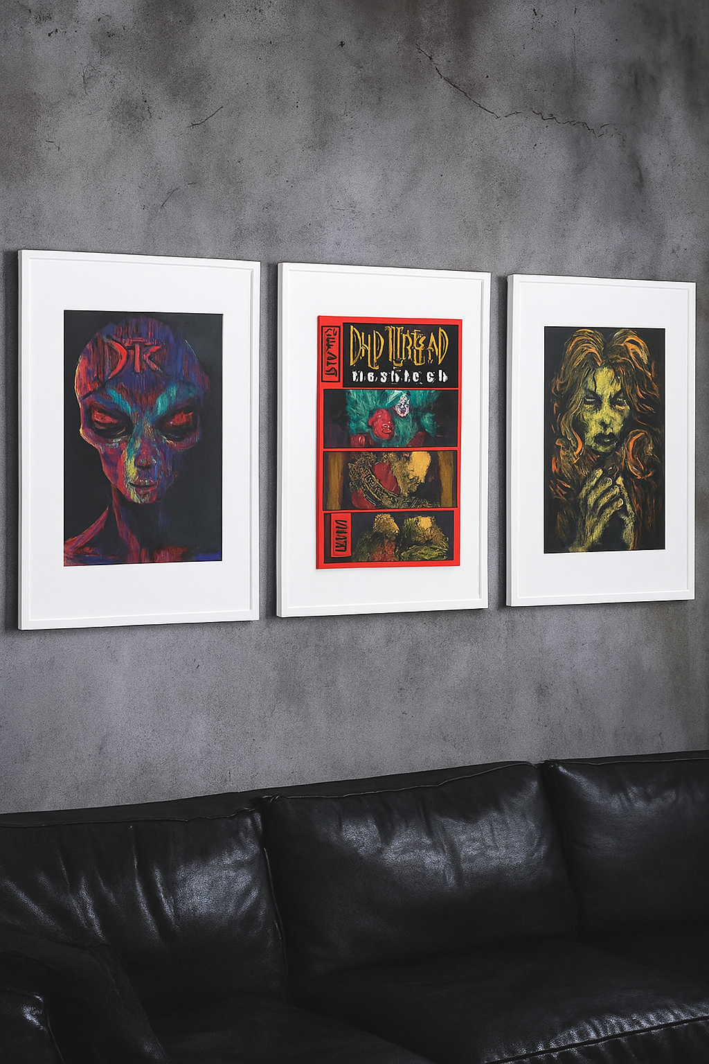 Neon Alien Poster - Dead Thread Collective’s brand style is a visceral fusion of horror, punk, and heavy metal—designed to haunt, provoke, and electrify.