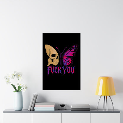 Rebellious Skull & Butterfly Poster