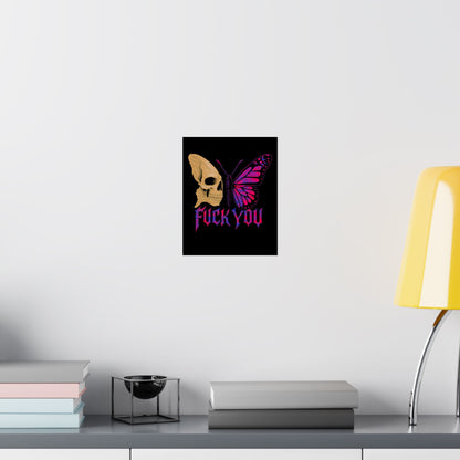 Rebellious Skull & Butterfly Poster