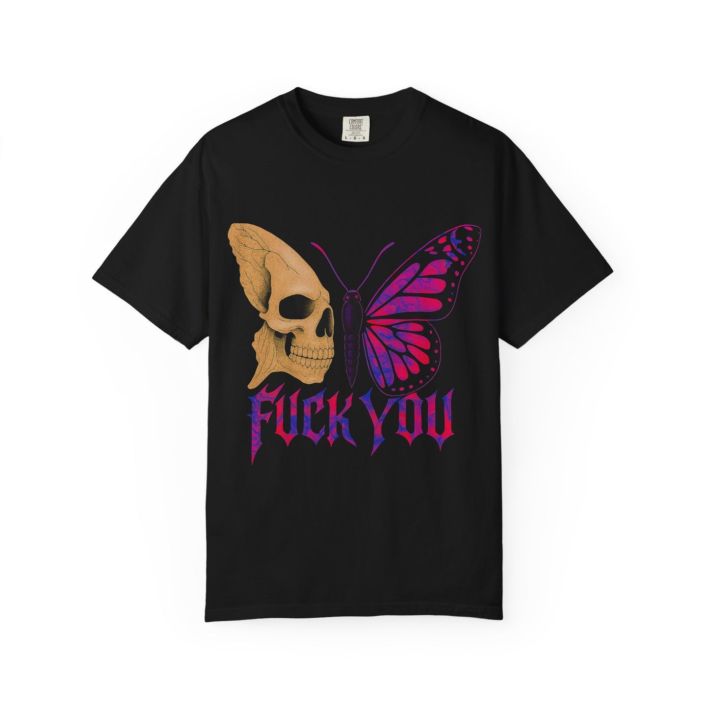 Rebellious Skull Butterfly Gothic T-Shirt