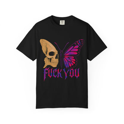 Rebellious Skull Butterfly Gothic T-Shirt