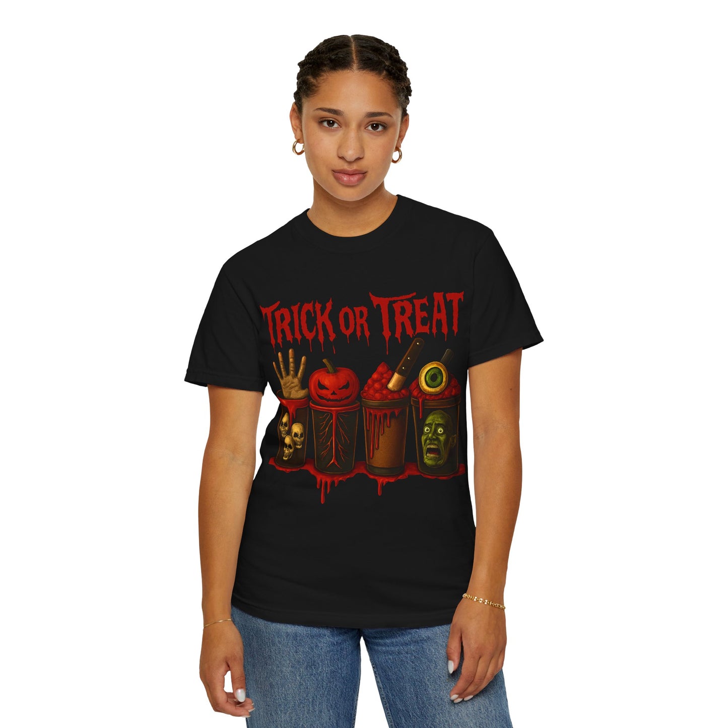 Black Trick or Treat Dark Humor T-shirt
