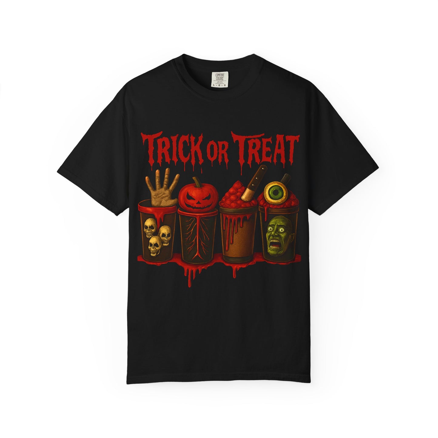 Black Trick or Treat Dark Humor T-shirt