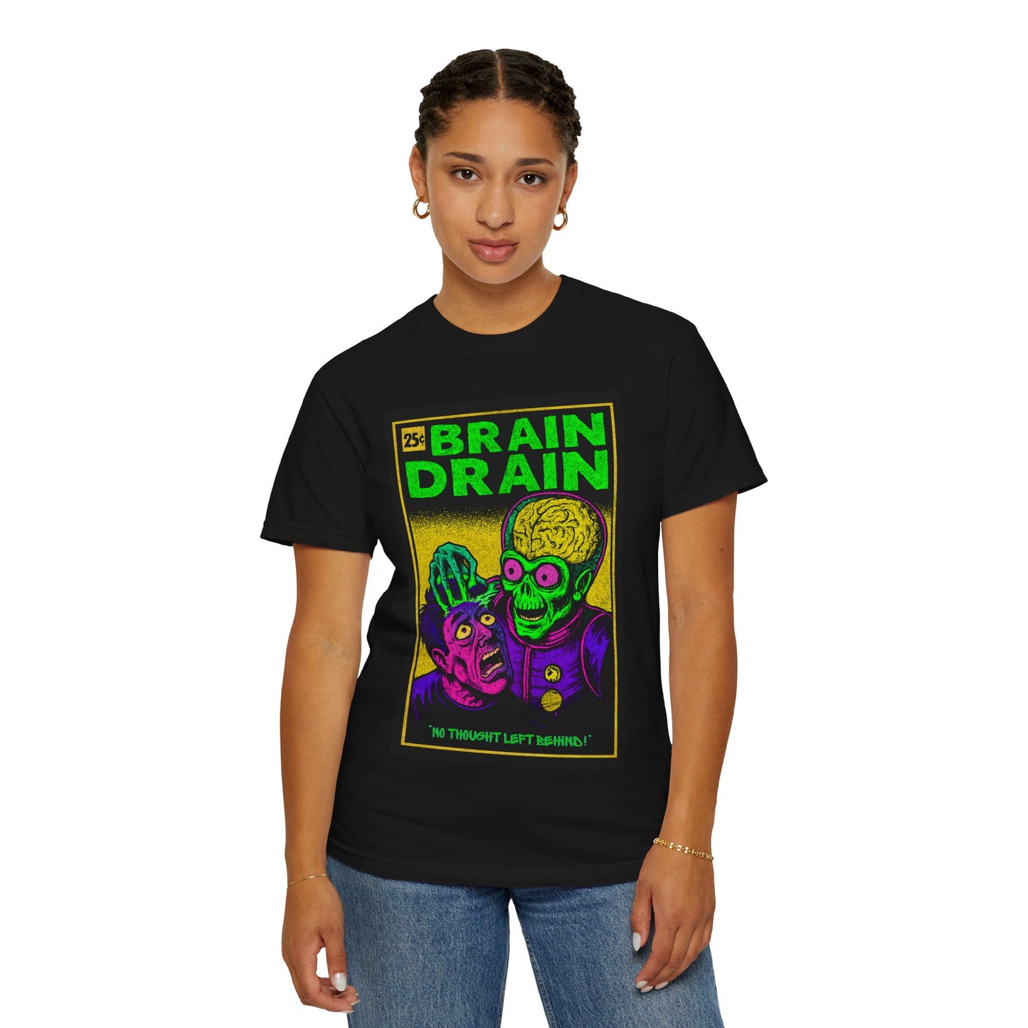 "Brain Drain" Comic Style Alien T-Shirt