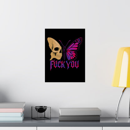 Rebellious Skull & Butterfly Poster