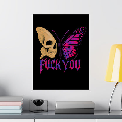 Rebellious Skull & Butterfly Poster