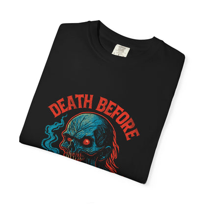 Death Before Decaf Skeleton T-Shirt