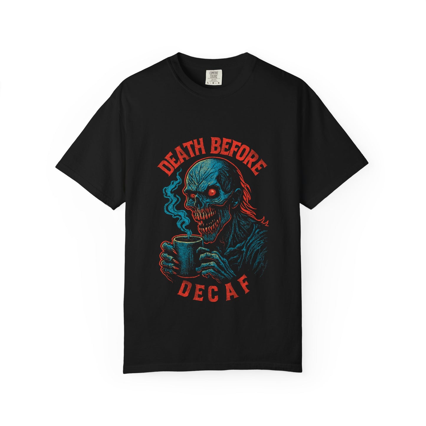 Death Before Decaf Skeleton T-Shirt