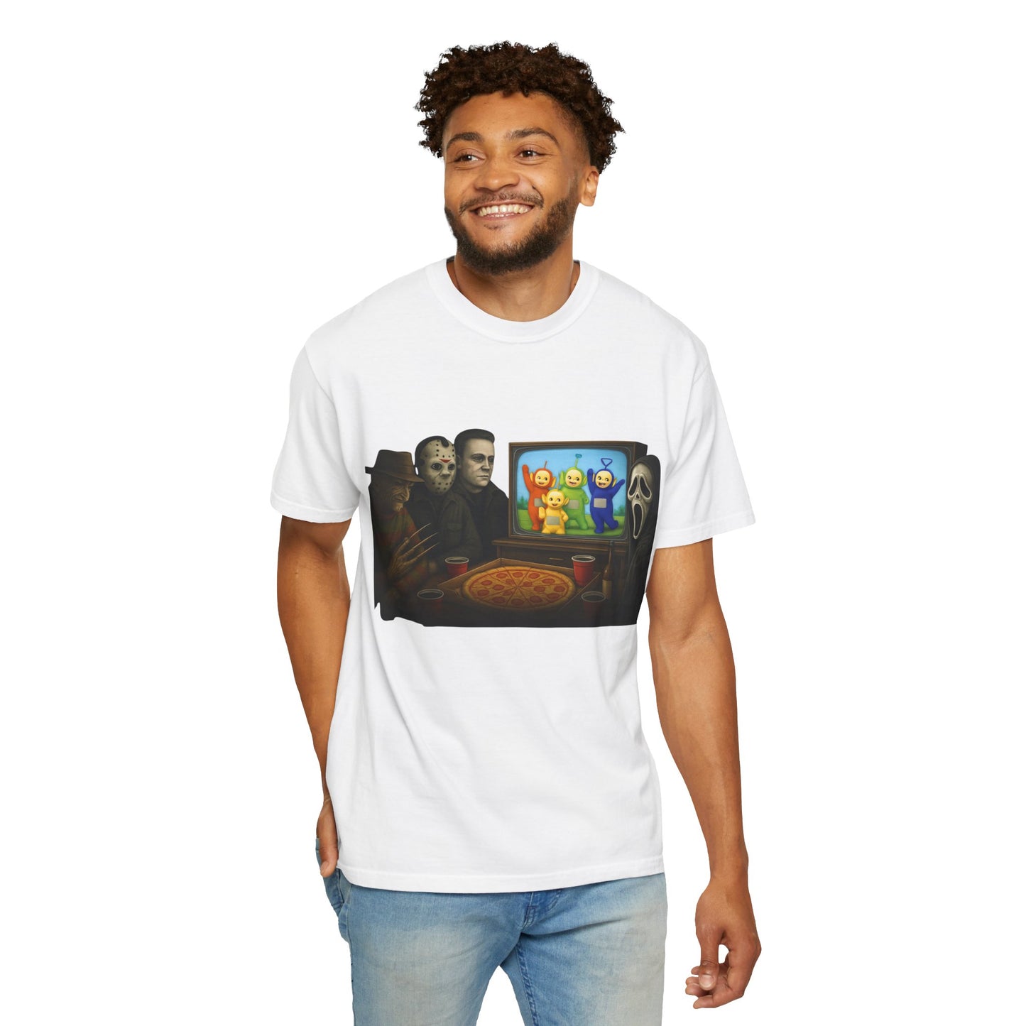 Faces of Horror Pizza Party T-Shirt