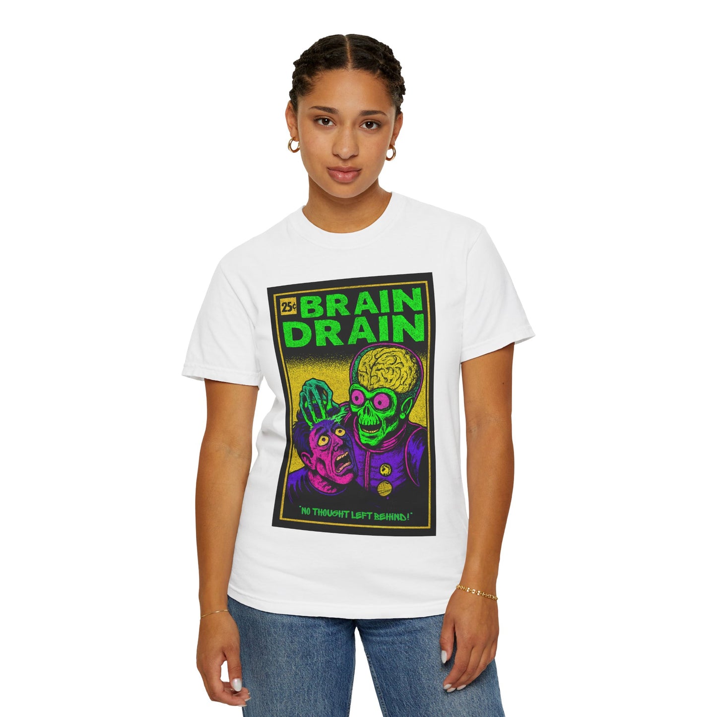 "Brain Drain" Comic Style Alien T-Shirt