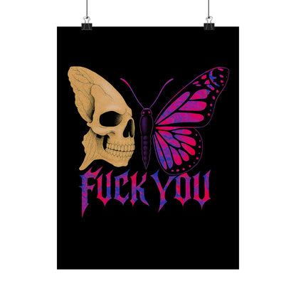 Rebellious Skull & Butterfly Poster