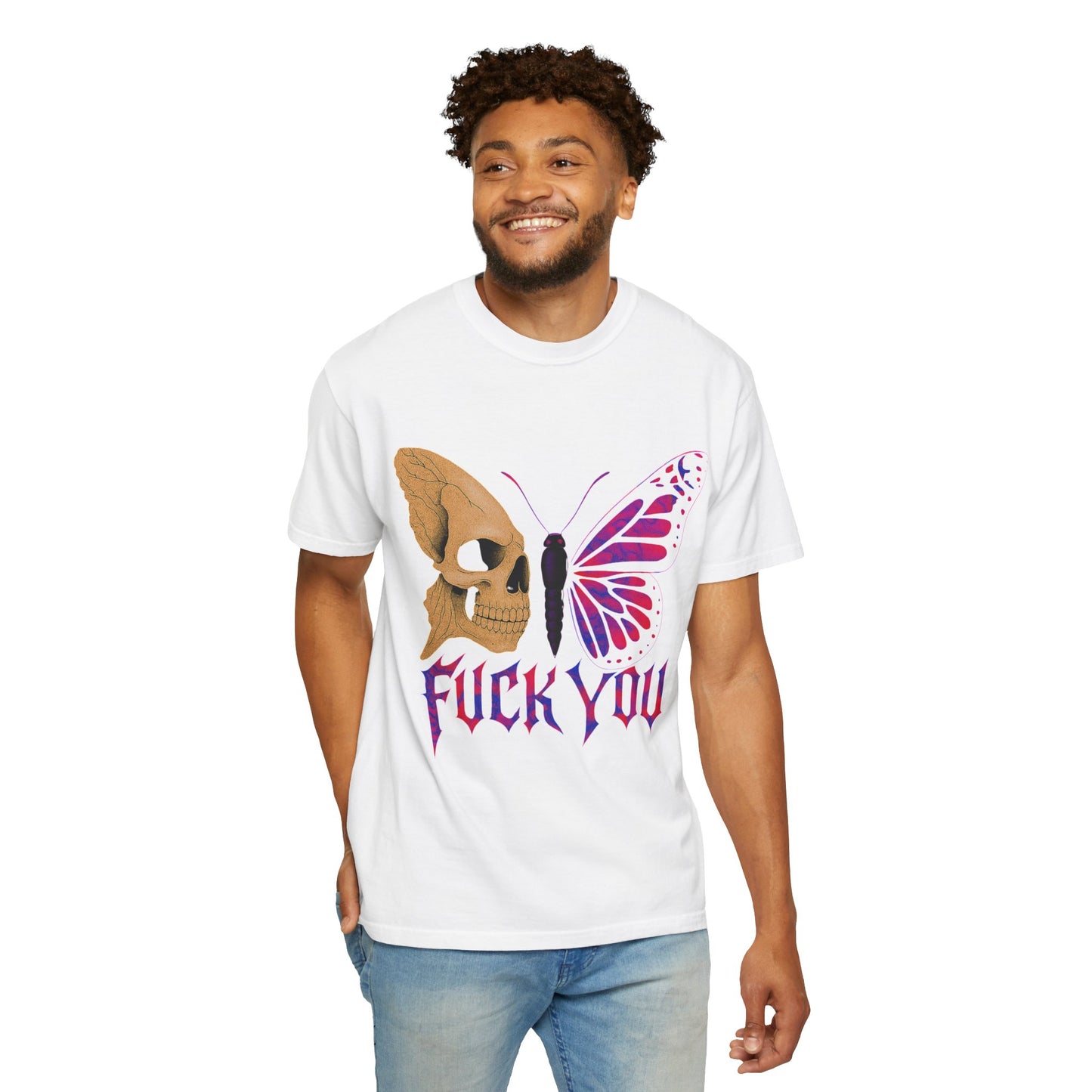 Rebellious Skull Butterfly Gothic T-Shirt