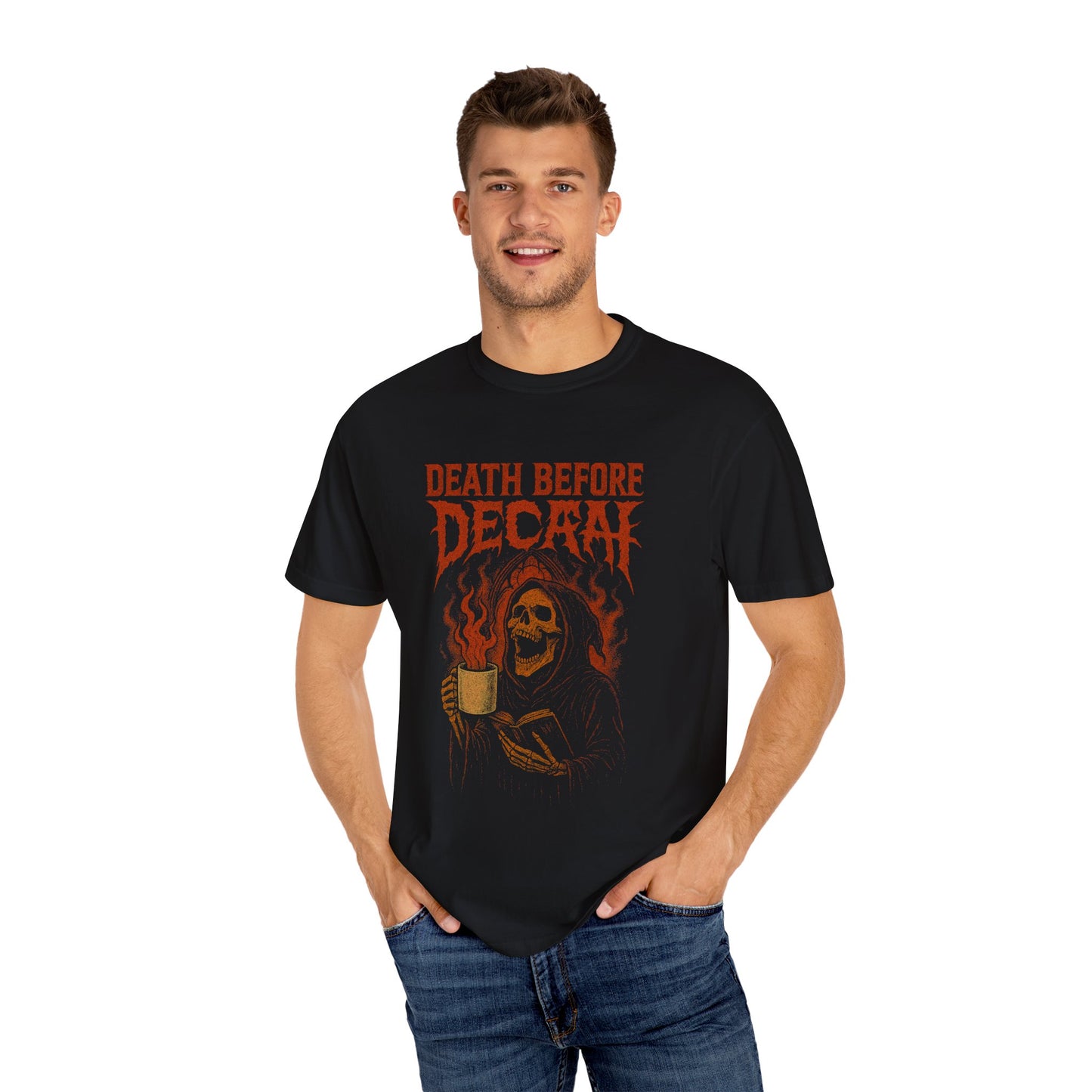 Death Before Decaf Graphic T-Shirt