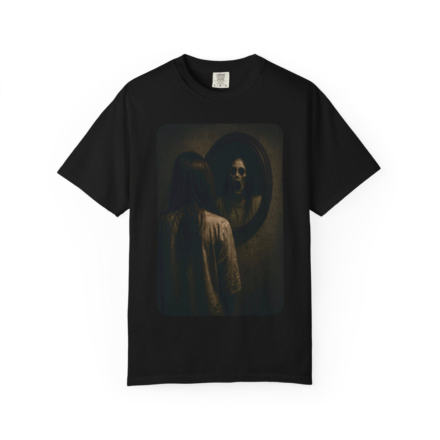 Mirror Haunting Horror Graphic T-Shirt