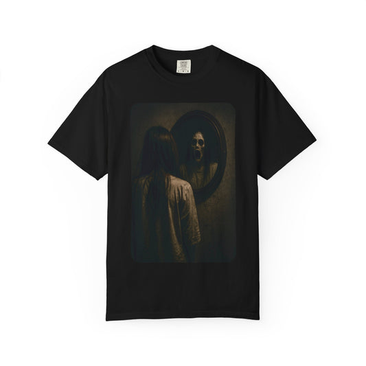 Mirror Haunting Horror Graphic T-Shirt