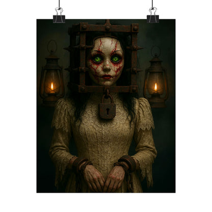 Haunted Caged Doll Graphic Poster