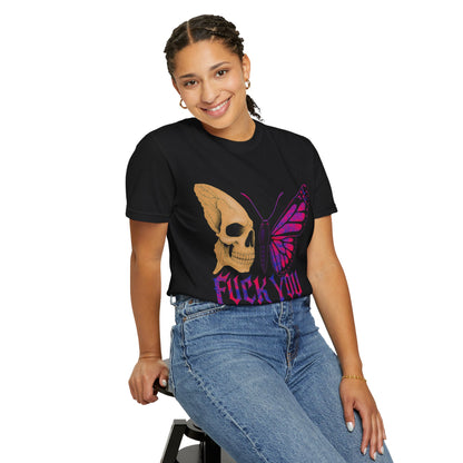 Rebellious Skull Butterfly Gothic T-Shirt