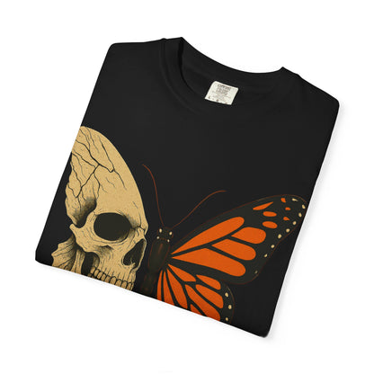 Skull and Butterfly Vulgar Graphic T-Shirt