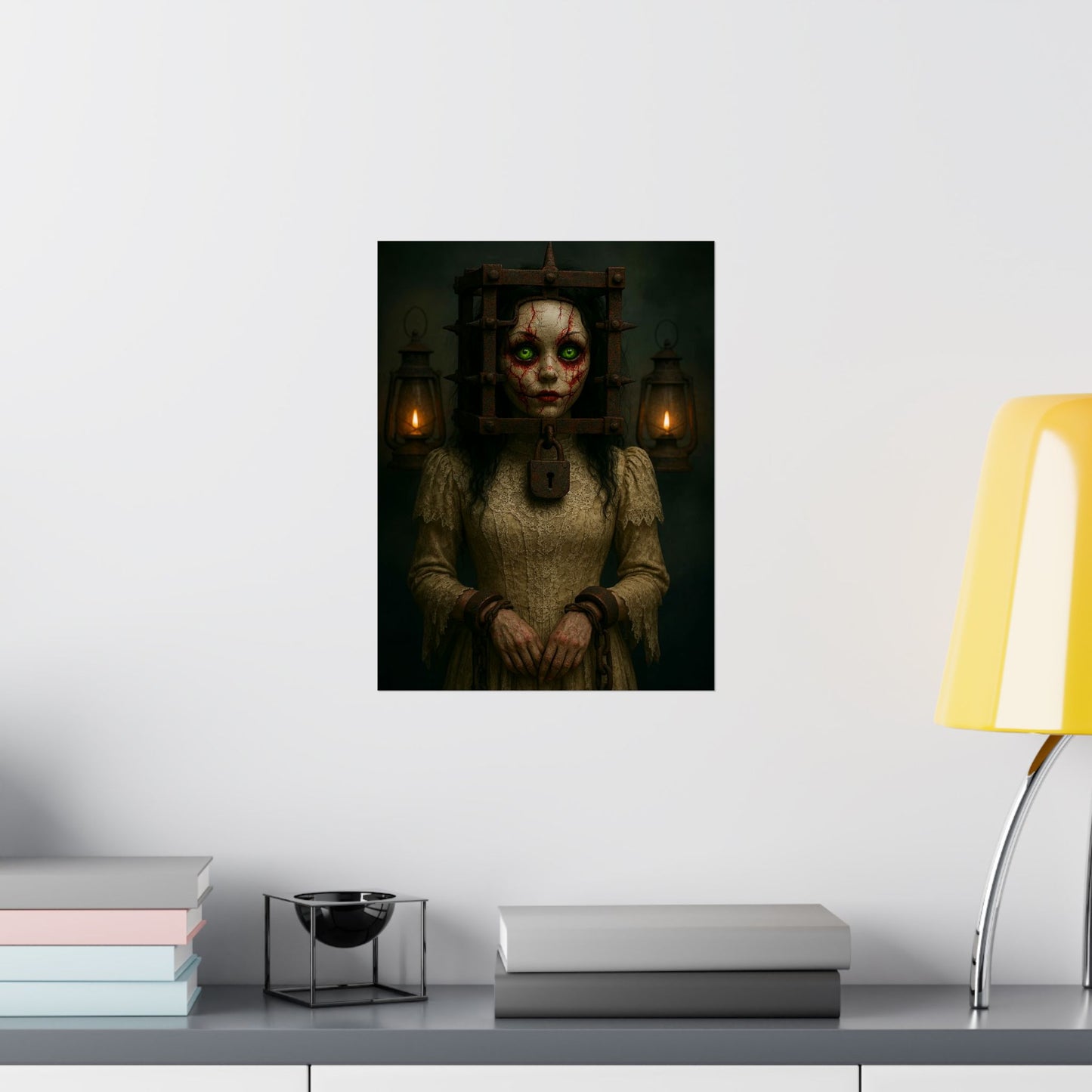 Haunted Caged Doll Graphic Poster