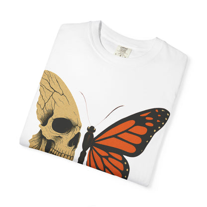 Skull and Butterfly Vulgar Graphic T-Shirt