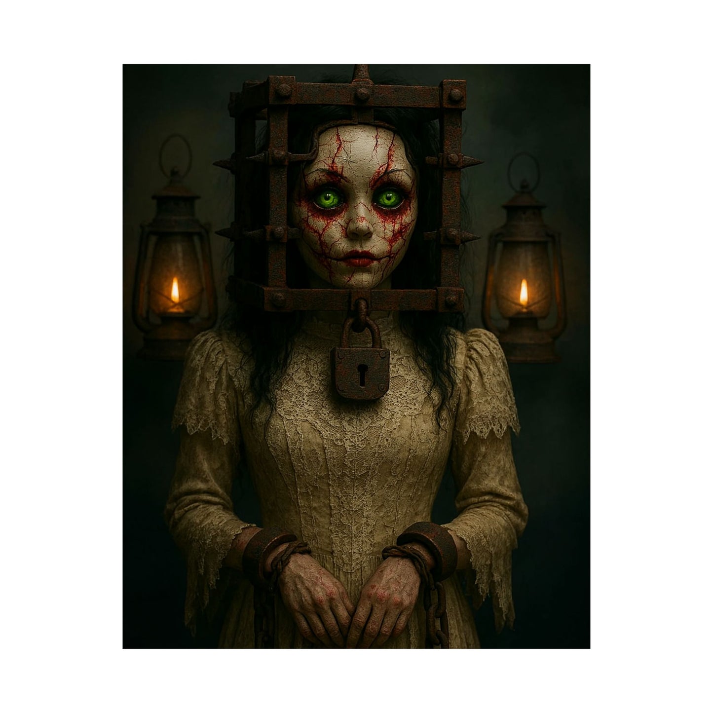 Haunted Caged Doll Graphic Poster