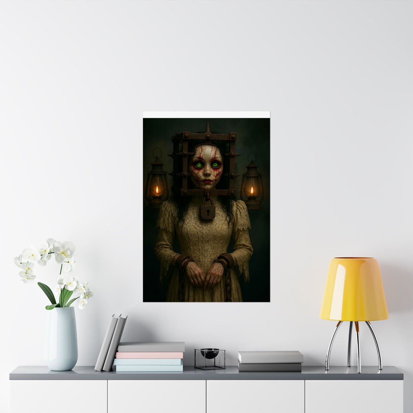 Haunted Caged Doll Graphic Poster