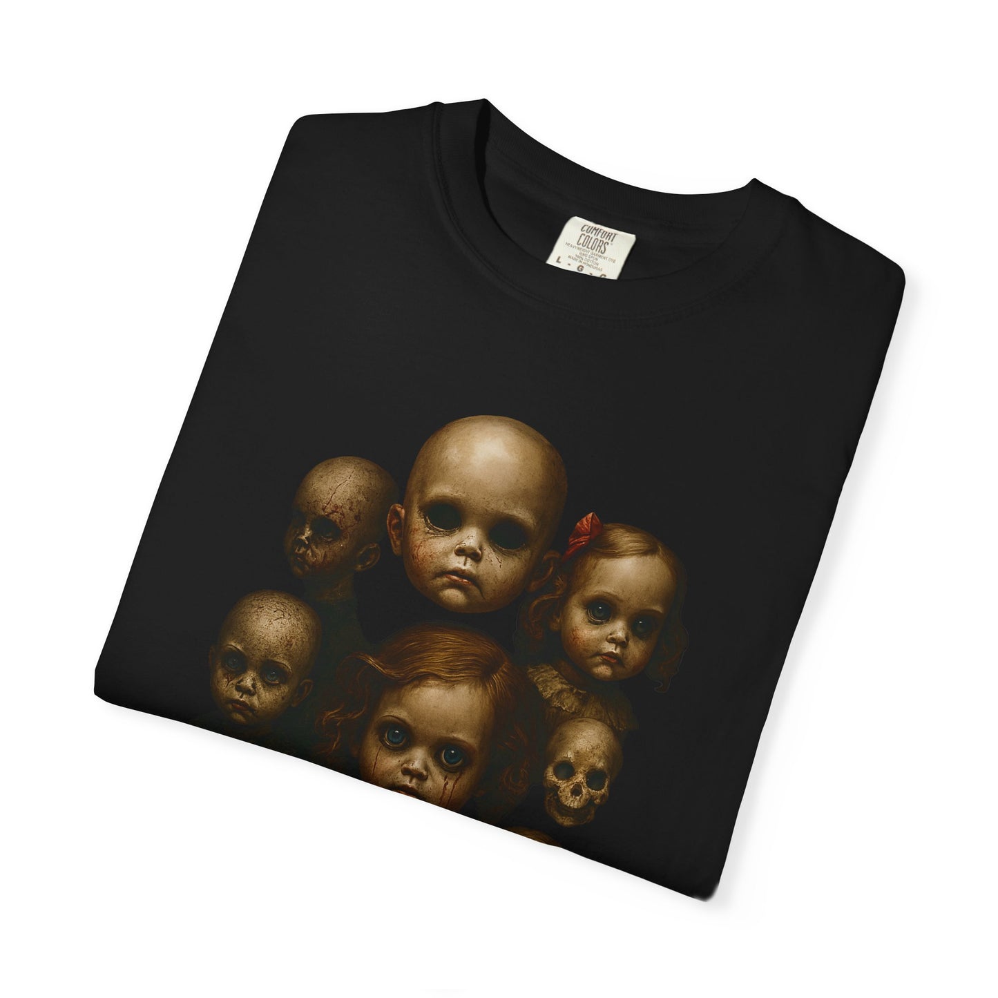Haunted Dolls Horror-Themed Graphic T-Shirt