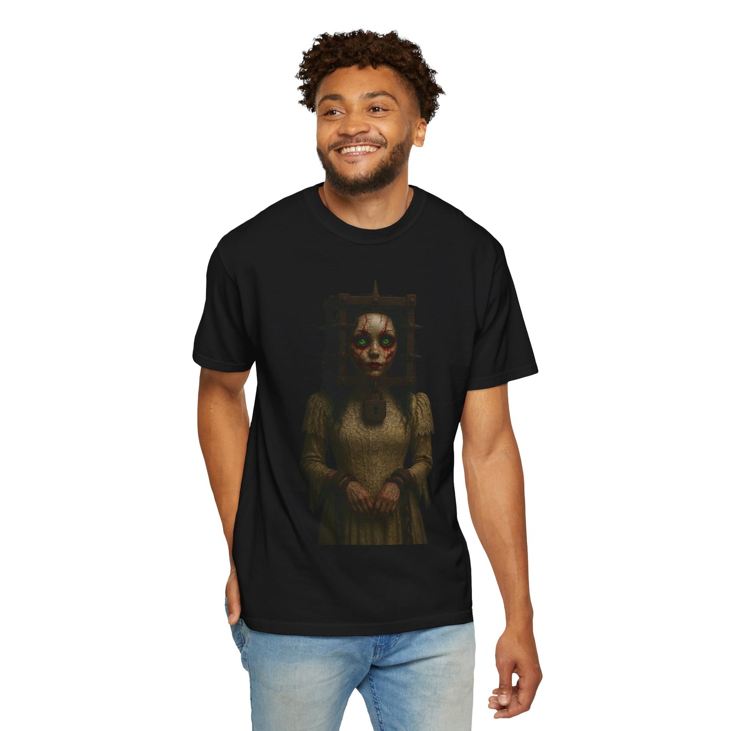 Haunted Caged Doll Graphic T-Shirt