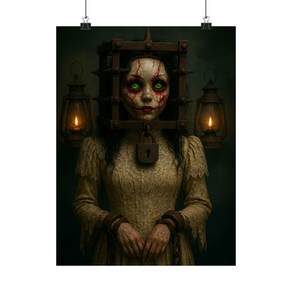 Haunted Caged Doll Graphic Poster