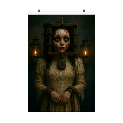 Haunted Caged Doll Graphic Poster