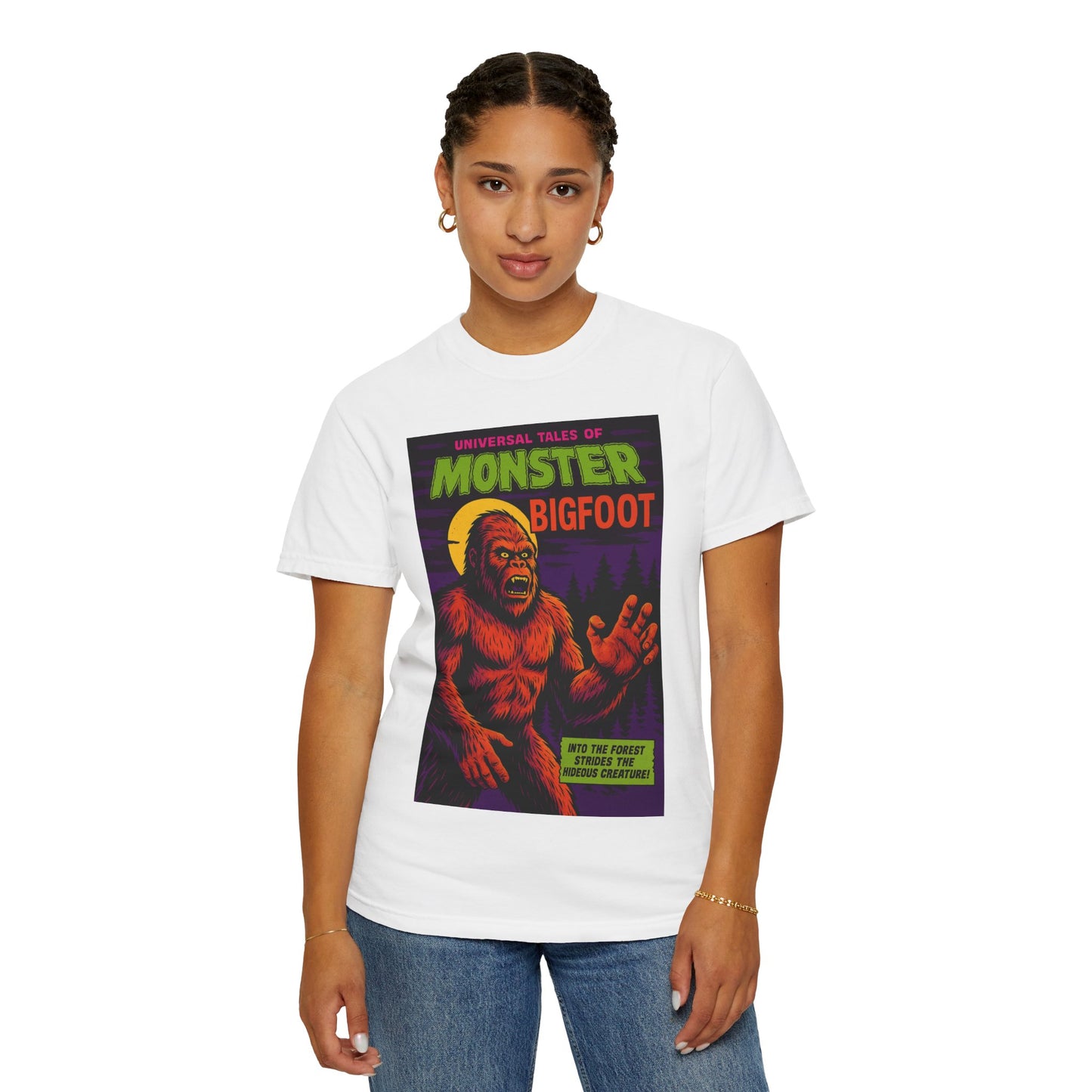 Bigfoot Horror Comic Book Style T-Shirt